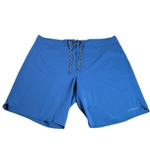 Patagonia Stretch Hydropeak Board Shorts Men's Size 38 Blue 9" Inseam Drawstring